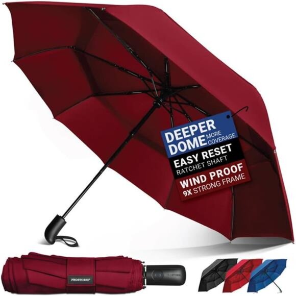 Travel Umbrella | Strong Compact Windproof Umbrella | Top Pick - Picture 1 of 6